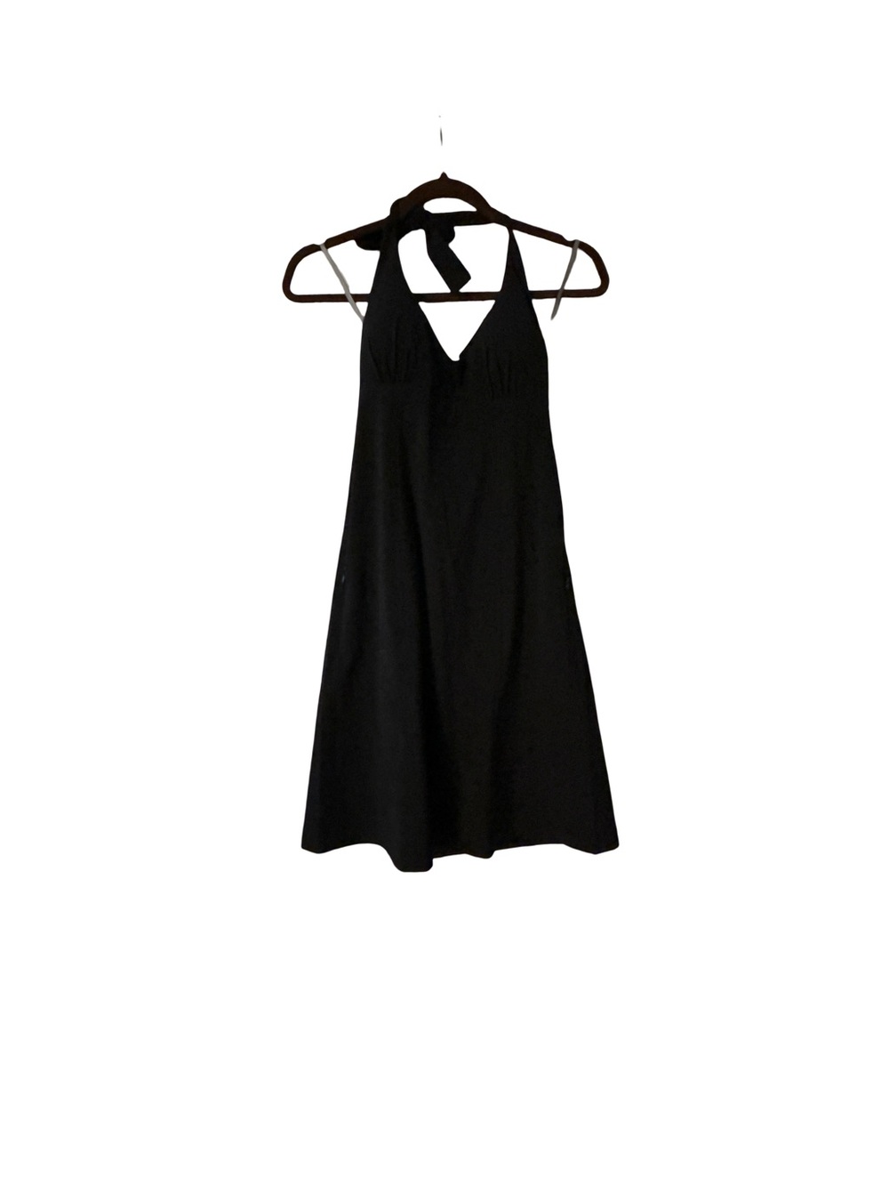 Athleta Black Halter Neck A-Line Dress Size 0 Stretch Activewear Travel Mini